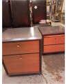 CHEVET MODERNE GRIS ET BOIS 2 TIROIRS LA PIECE 