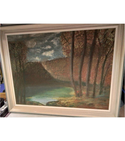 HUILE SUR PANNEAU FORÊT 