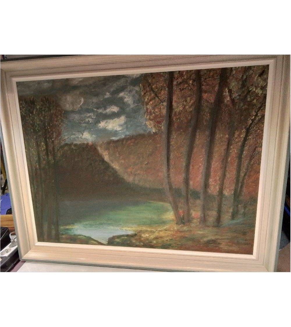 HUILE SUR PANNEAU FORÊT 