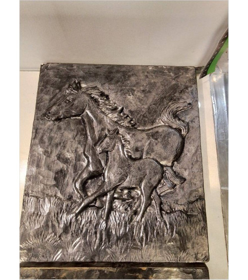 DÉCORATION MURALE PLATRE CHEVAUX 