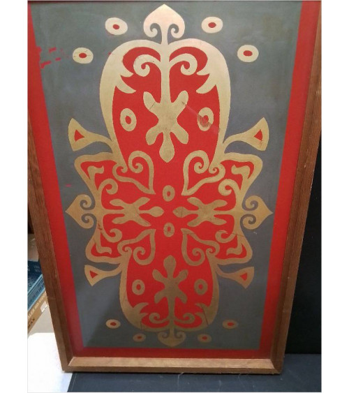 CADRE TON ROUGE ET DORÉ 