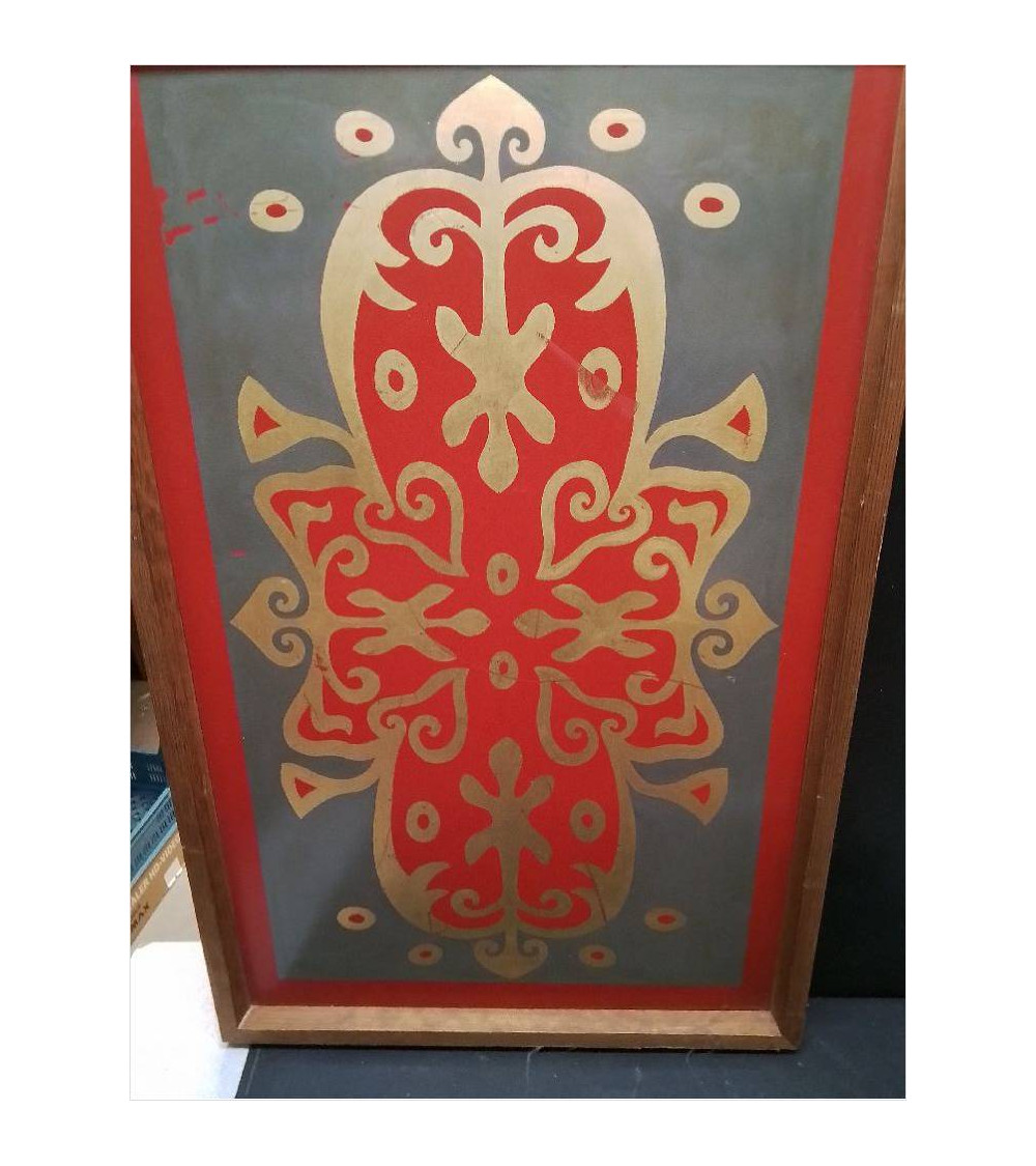 CADRE TON ROUGE ET DORÉ 