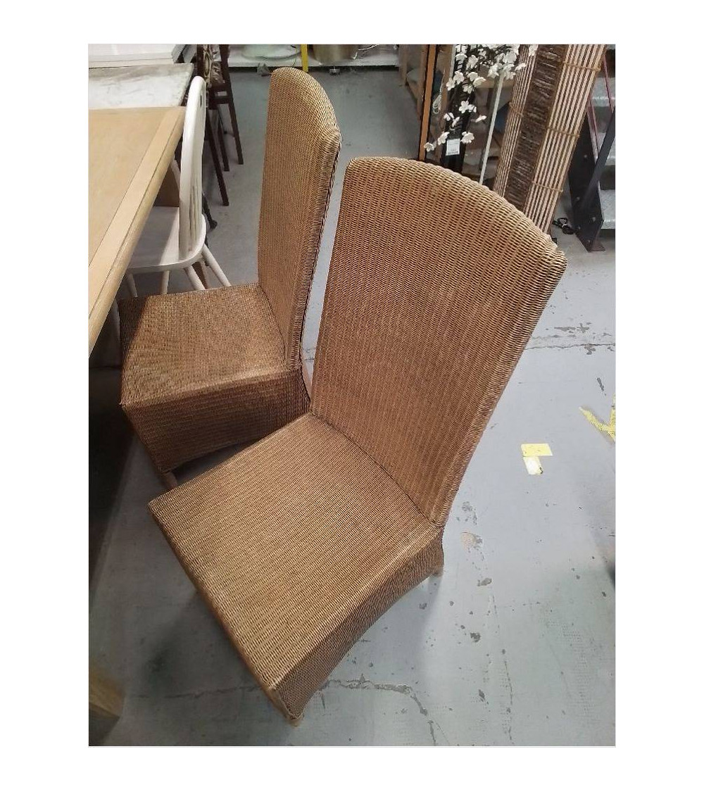 LOT DE 4 CHAISES TRESSÉE 
