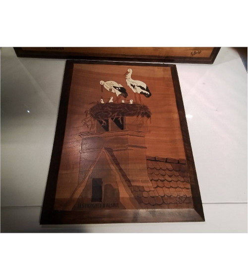 TABLEAU BOIS GRAVÉ ALSACE