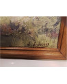 HUILE SUR TOILE ANCIENNE CABANE SIGNEE LOUIS LONCIN EN L’ETAT