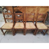 LOT DE 4 CHAISES CHENE ASSISE PAILLEE 
