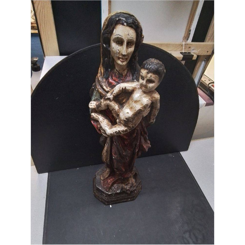 STATUE RELIGIEUSE BOIS POLYCHROME