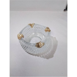 CENDRIER VERRE DORURES 