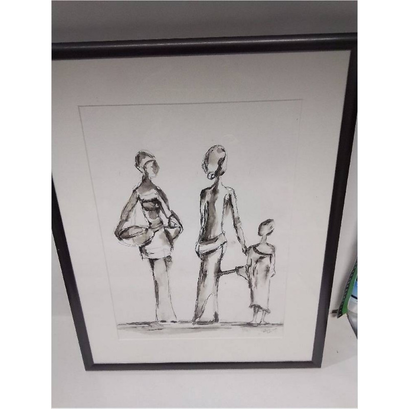 AQUARELLE NOIR ET BLANC FALAZZI 
