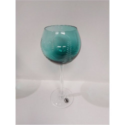 VERRE A PIED COLORÉ CISELÉ 