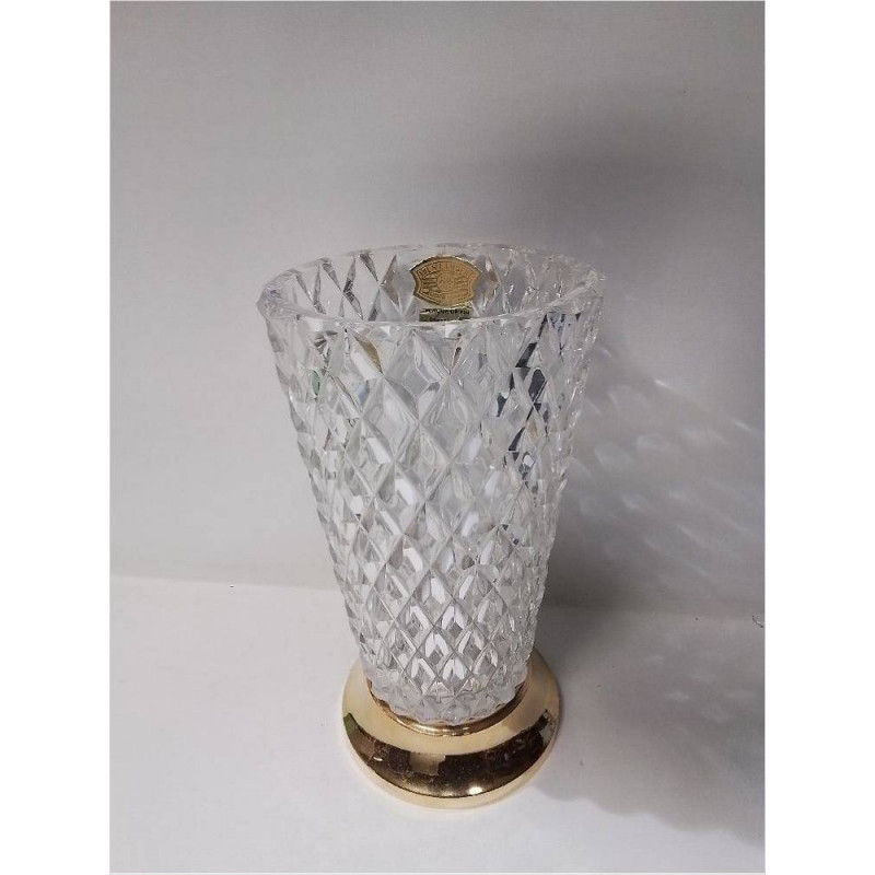 VASE VAL SAINT LAMBERT SOCLE DORÉ 