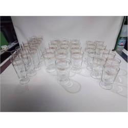 SERVICE DE VERRES DECO DORÉE 