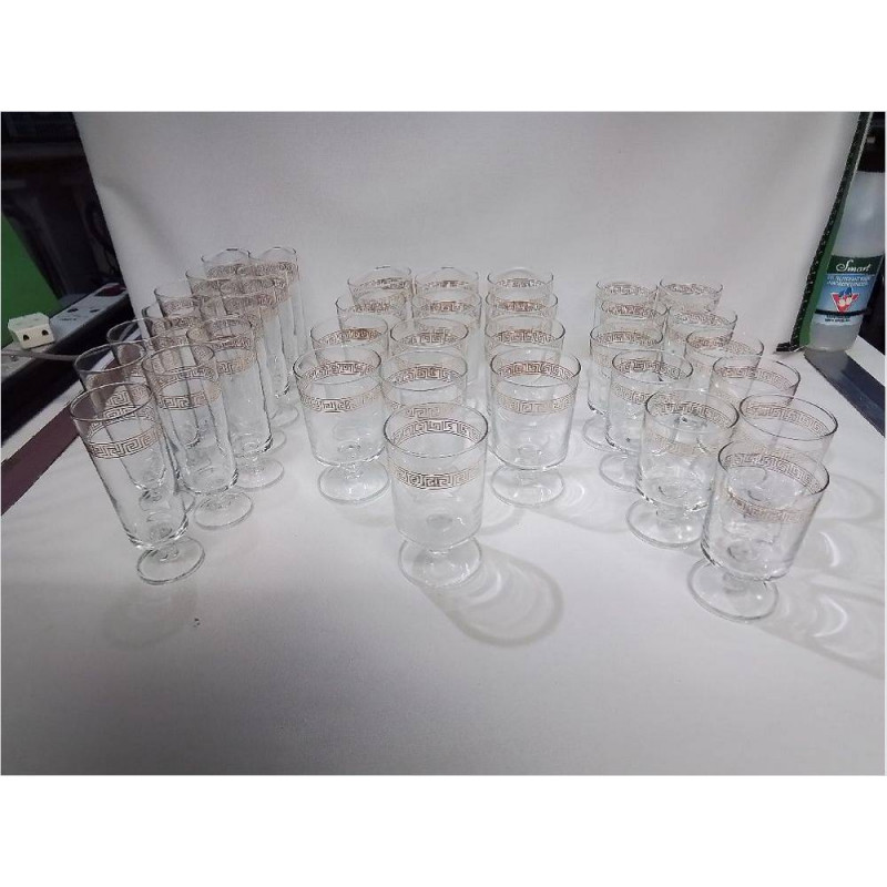 SERVICE DE VERRES DECO DORÉE 