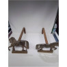 PAIRE DE CHENETS CHEVAUX 