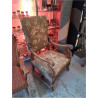 FAUTEUIL A RESSORTS ANCIEN EN NOYER 