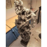 SCULPTURE CONTEMPORAINE GRISE SOCLE MARBRE EN L’ETAT 