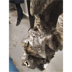 SCULPTURE CONTEMPORAINE GRISE SOCLE MARBRE EN L’ETAT 