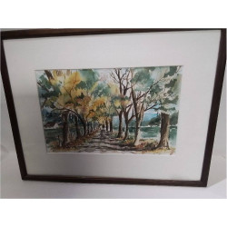 AQUARELLE SIGNEE HOLLARD