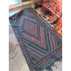 TAPIS LAINE TON BLEU 230X115