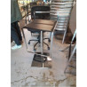TABOURET DE BAR DESIGN CHROME CUIR NOIR