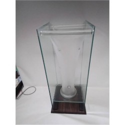 VASE VERRE SOCLE BOIS