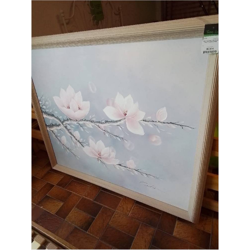 HUILE SUR TOILE MAGNOLIAS GRAND MODÈLE SIGNÉE 