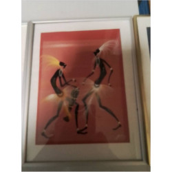 PEINTURE AFRICAINE SOUS VERRE