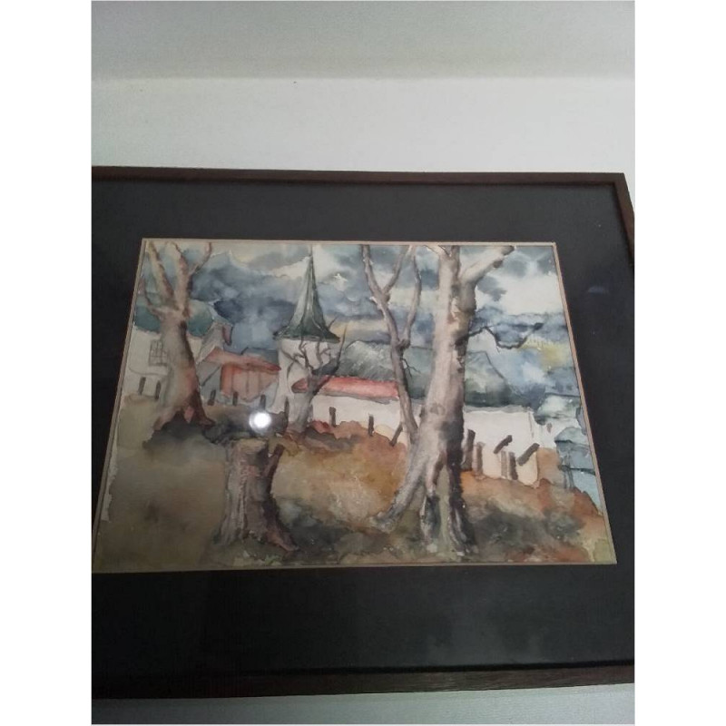 AQUARELLE SIGNÉE ARTISTE LUXEMBOURG 