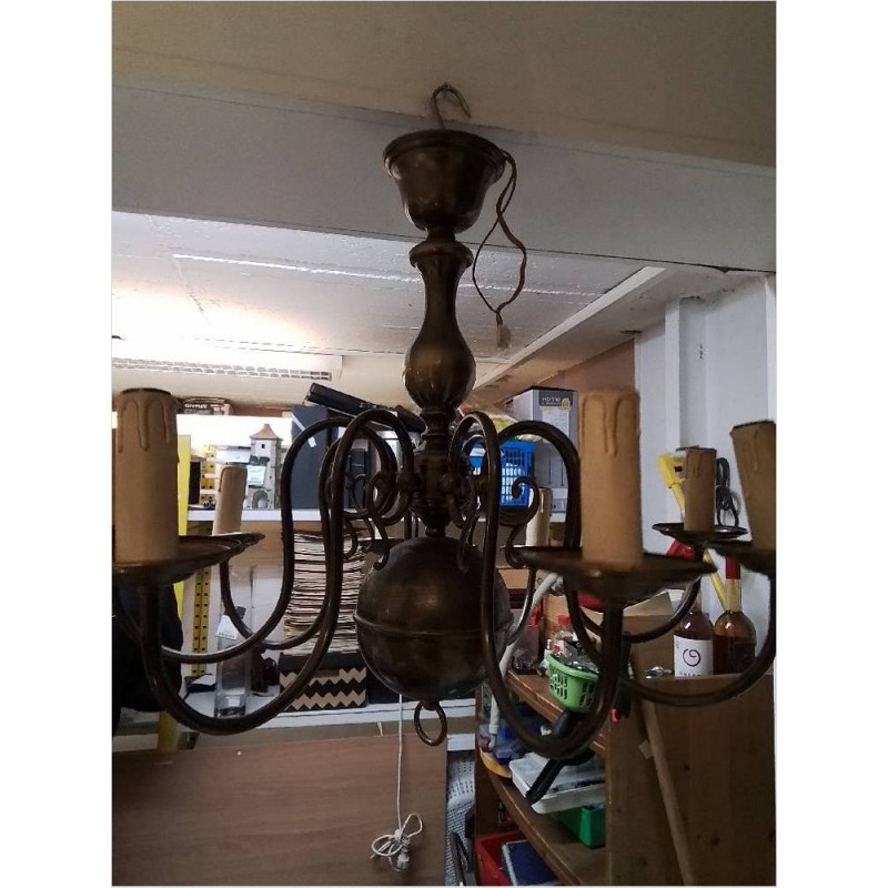 LUSTRE STYLE FLAMAND 8 BRANCHES 