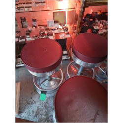 TABOURET VINTAGE ASSISE ROUGE 