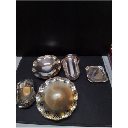 LOT PLATEAUX METAL ARGENTÉ 