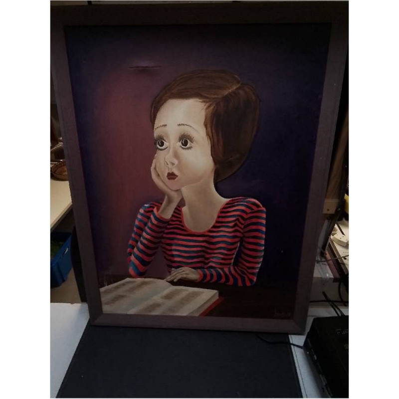HUILE SUR TOILE LA LECTURE SMEETS 78