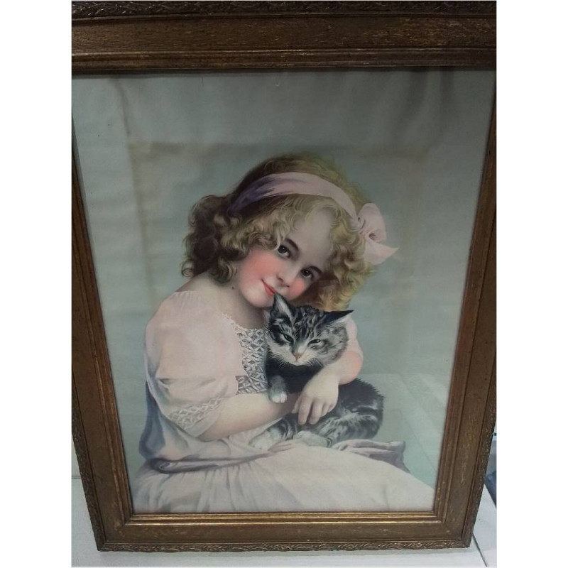 TABLEAU ENCADREMENT DORÉ DECO FILLETTE 