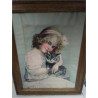TABLEAU ENCADREMENT DORÉ DECO FILLETTE 