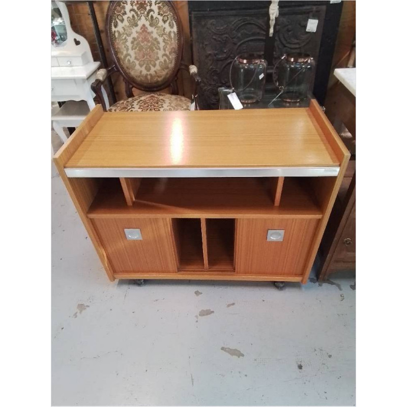 MEUBLE TV VINTAGE 2 PORTES COULISSANTES 