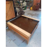 TABLE BASSE VERRE FUMÉ 1 TIROIRS 