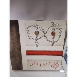 TOILE MODERNE ROUGE BRUN...