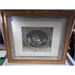 GRAVURE ENCADREMENT DORÉ 