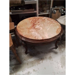 TABLE BASSE RONDE MARBRE BRUN