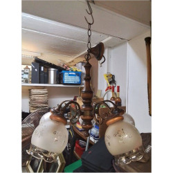 LUSTRE 5 BRANCHES GLOBES VERRE