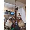 LUSTRE 5 BRANCHES GLOBES VERRE
