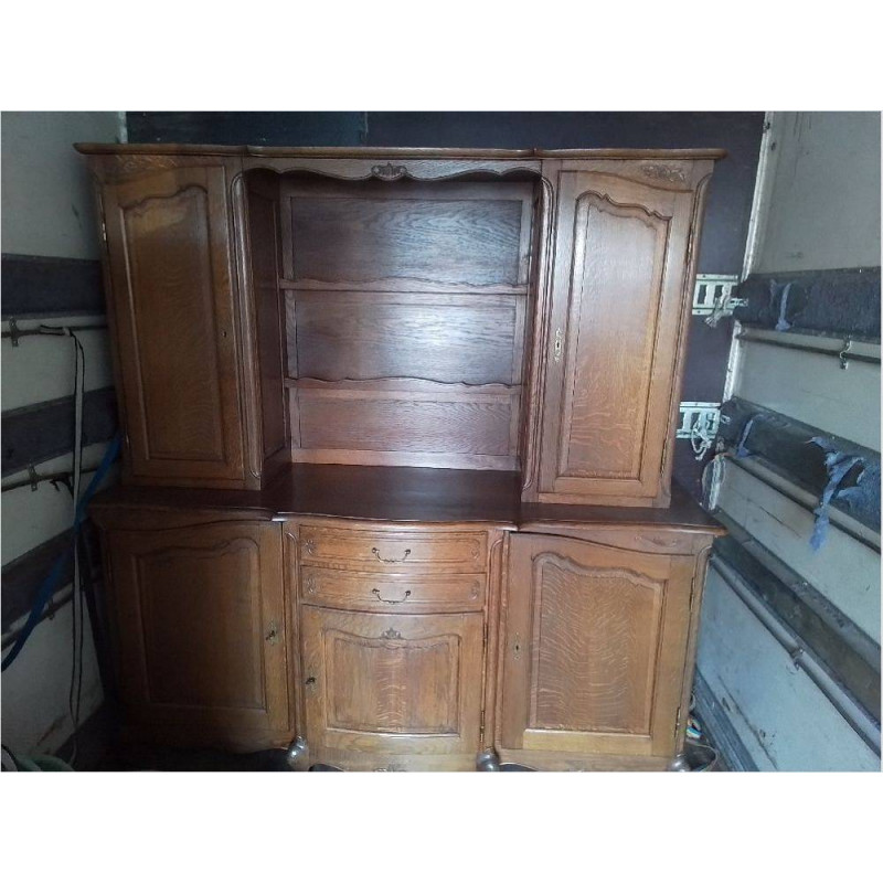 BUFFET 2 CORPS EN CHENE 5 PORTES 2 TIROIRS 