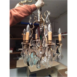 LUSTRE BRONZE A PAMPILLES 