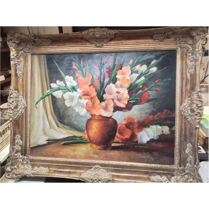 HUILE SUR TOILE JEAN WACHS CADRE DORÉ 