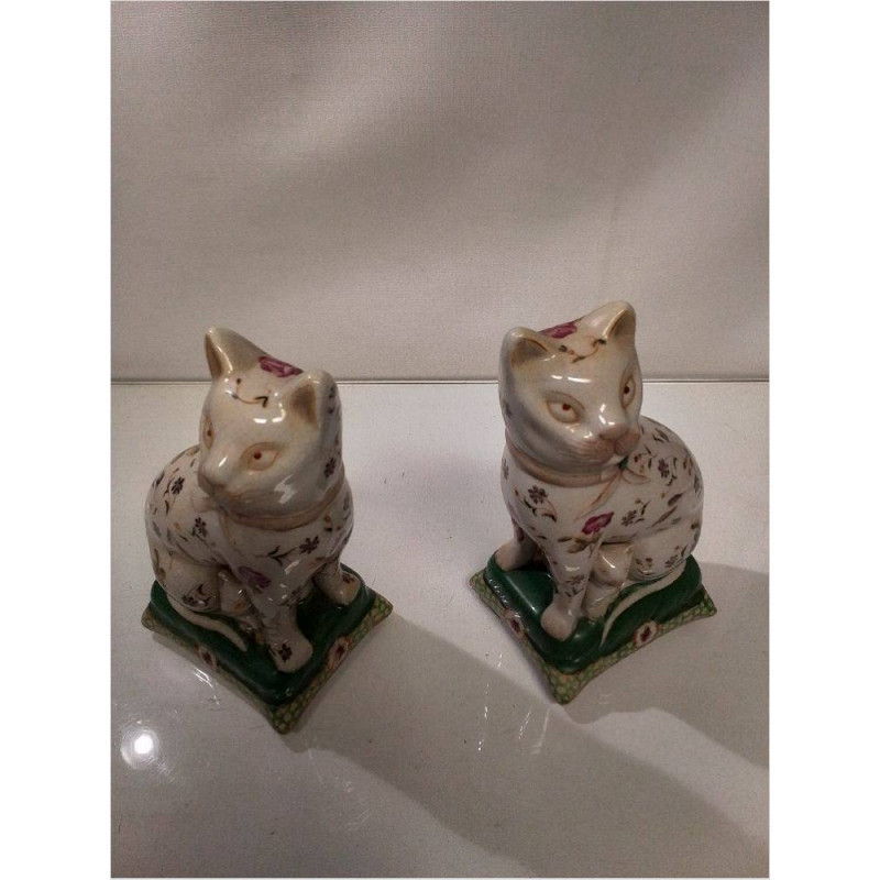 PAIRE DE CHATS CÉRAMIQUE 