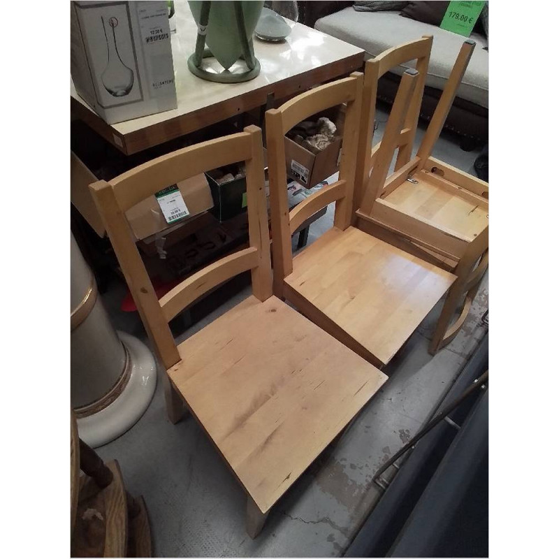 LOT 4 CHAISES BOIS CLAIR 