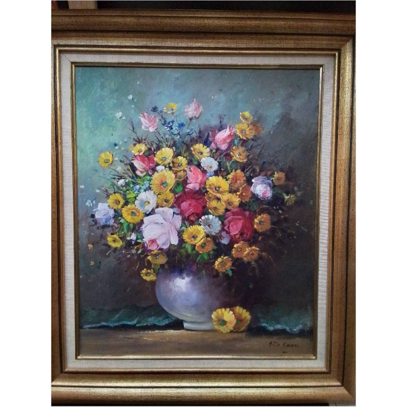 NATURE MORTE SIGNÉE EN BAS A DROITE A.DE KROEN 85X70