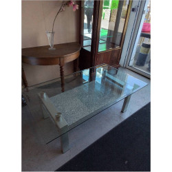 TABLE BASSE PLATEAU VERRE...