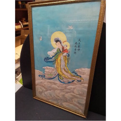 PEINTURE SUR SOIE RELIGIEUSE