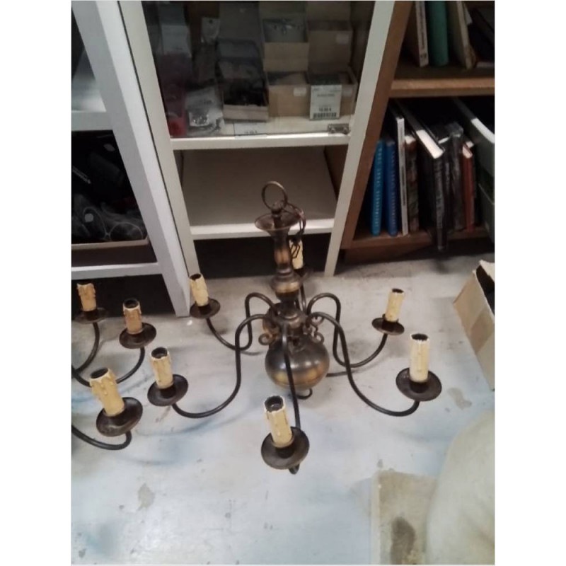 LUSTRE 6 BRANCHES STYLE FLAMAND 
